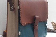کیف چرم و چوب طبیعی دست ساز