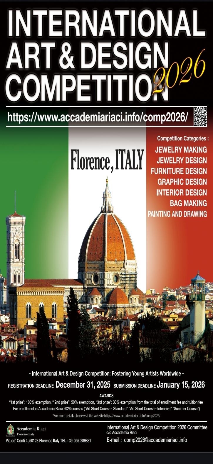 فراخوان رقابت بینالمللی هنر و طراحی آکادمی ریاچی۲۰۲۶ فلورانس ایتالیا 2