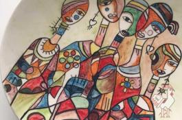 بشقاب سفالی دیوار کوب
